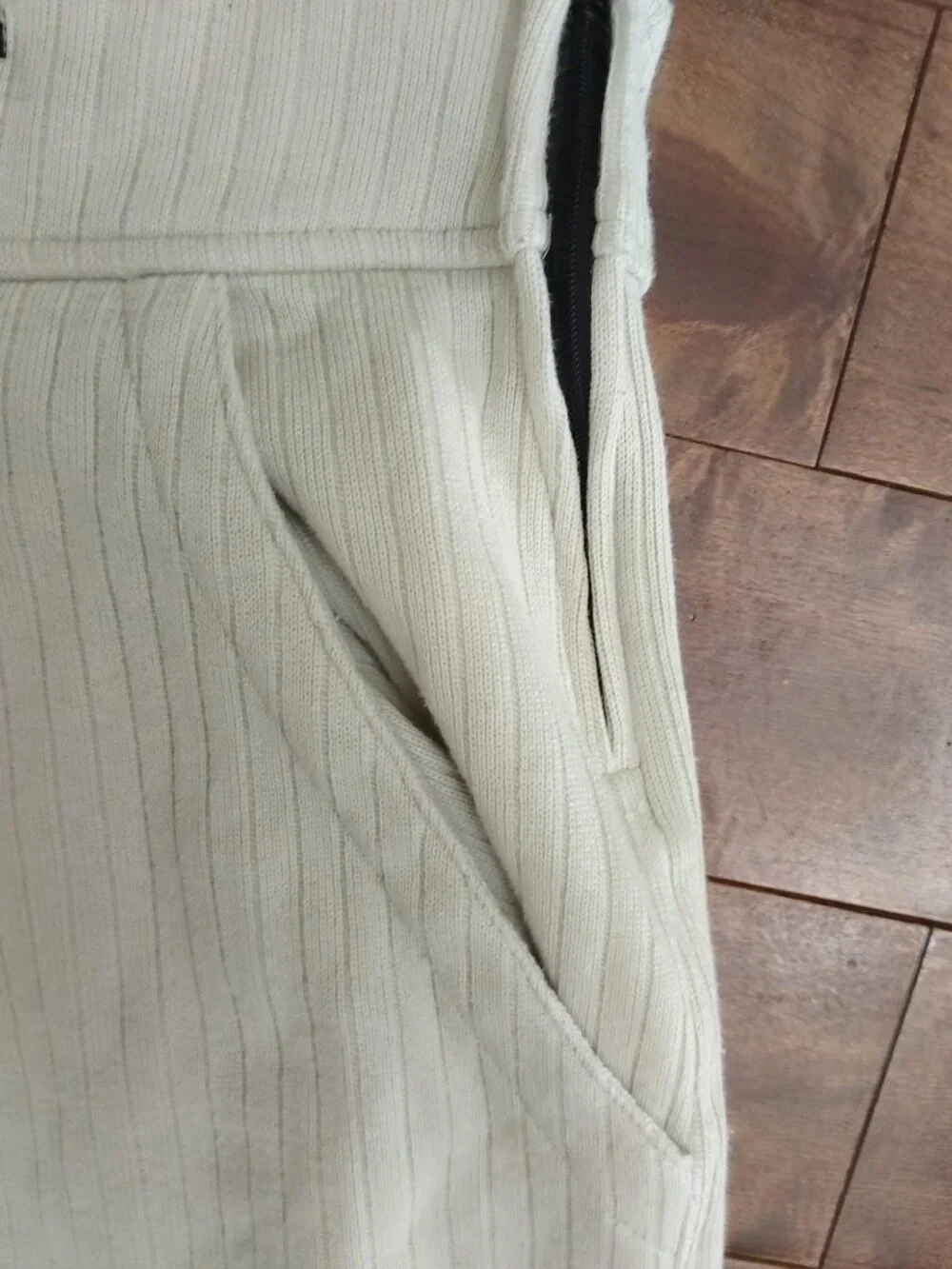 Noy's Classic Ribbed Cotton Jumpsuit, Cream/Off-White, Size S Made in Canada - Picture 6 of 14